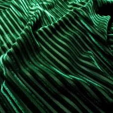 Ткань Бархат полоса (зеленый изумруд)